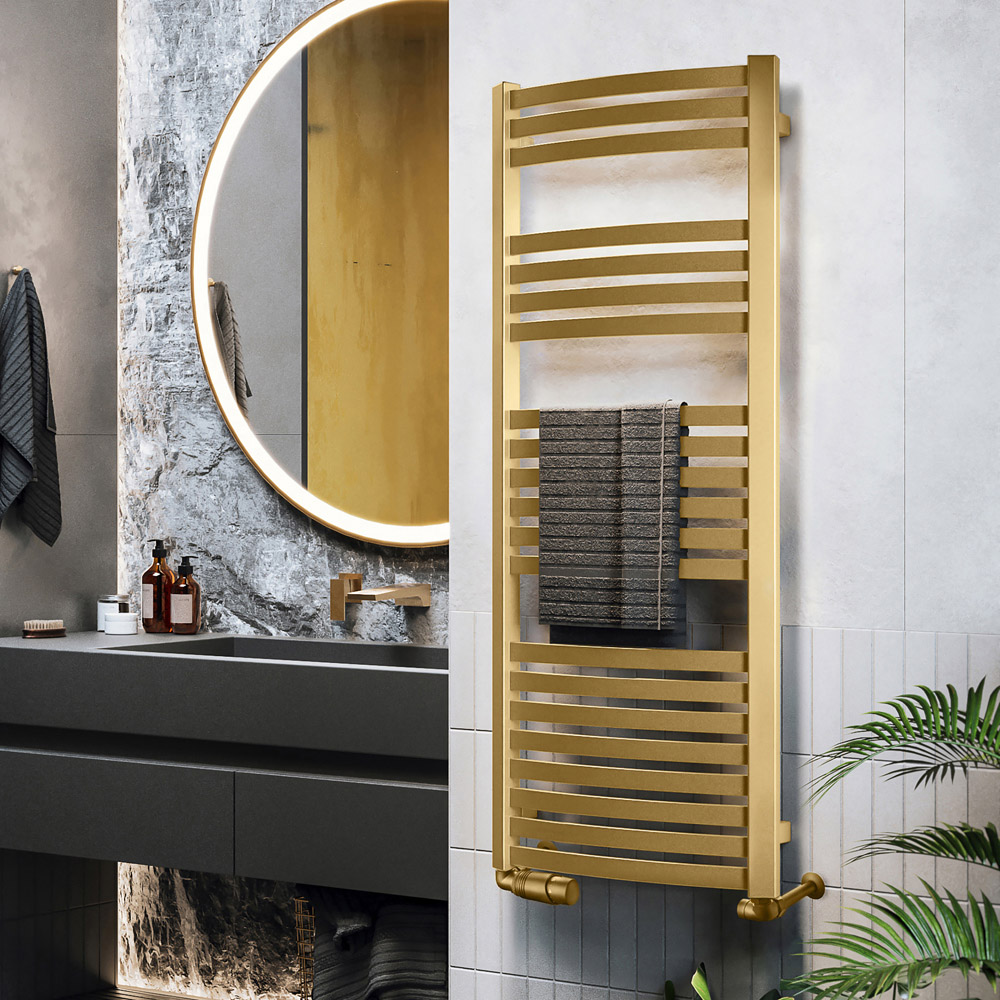 Terma Dexter 1845 BTU Brass Electric Heated Towel Rail 1220 x 500mm Image 2