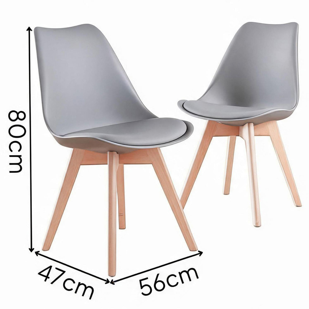 Home Source Lisbon Set of 2 Grey Dining Chair Image 8