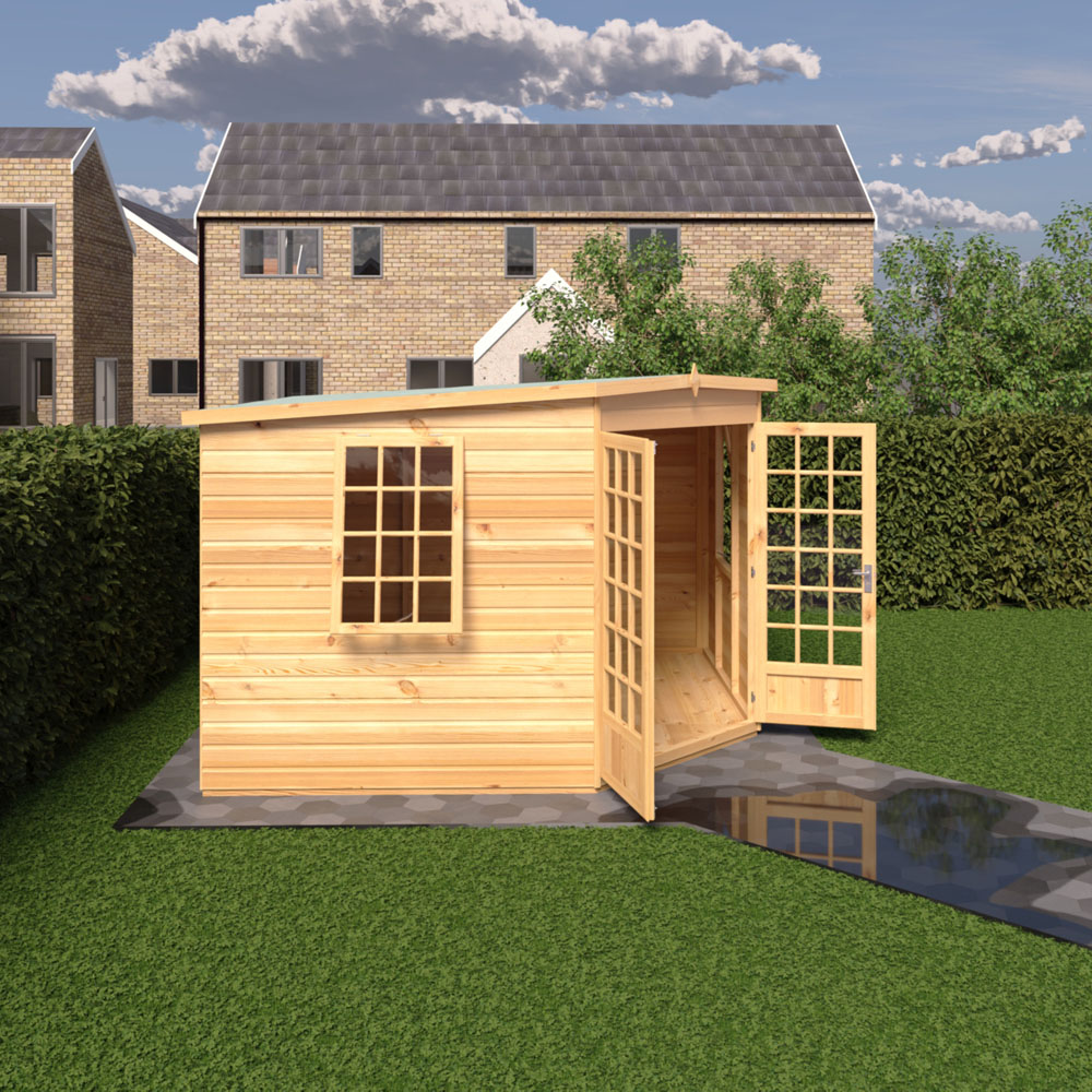 Shire Windsor 10 x 10ft Double Door Shiplap Pent Summerhouse Image 6
