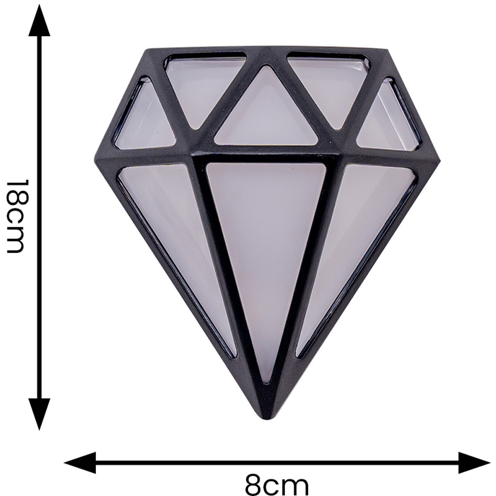 ValueLight Diamond Black LED Bathroom Outdoor Wall Light Image 8