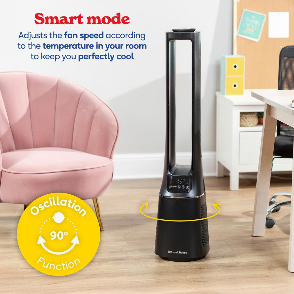 Russell Hobbs Black Bladeless Fan with Remote Image 8