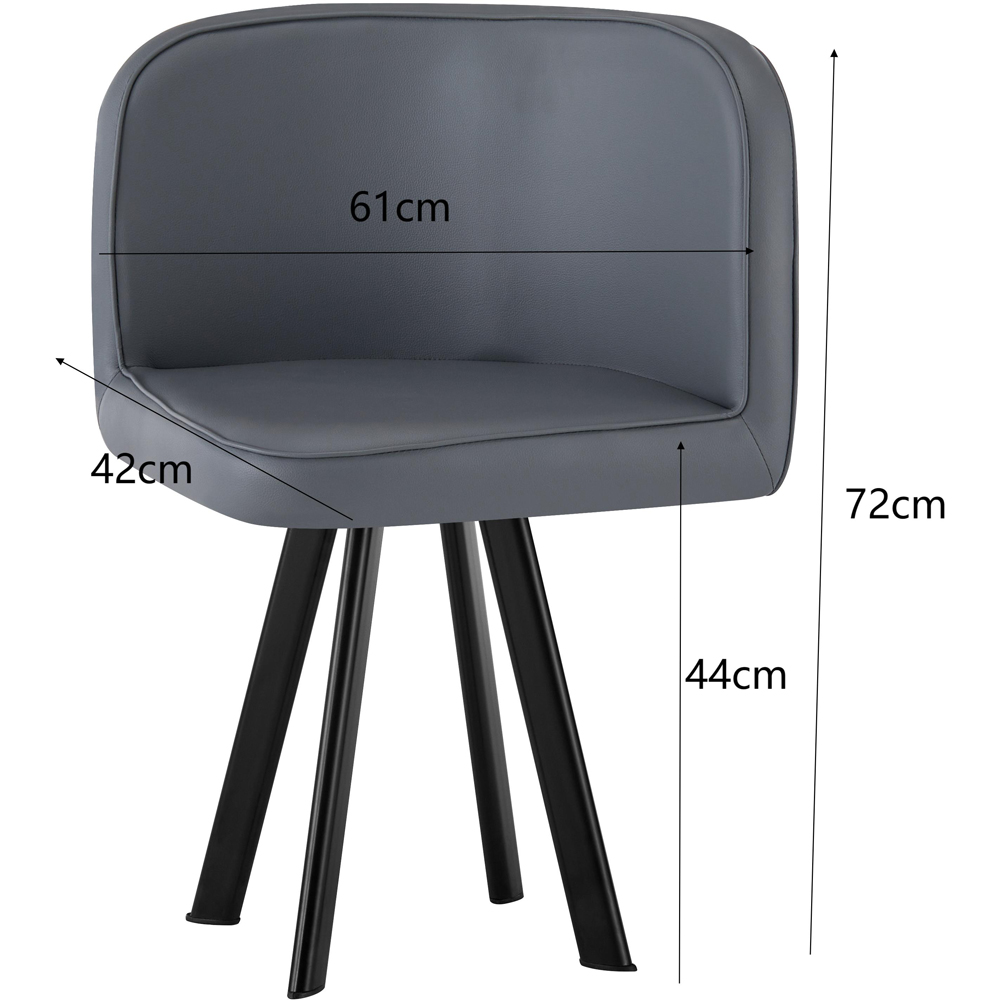 Comfy Living 6 Seater Dining Set Black and Grey Image 7