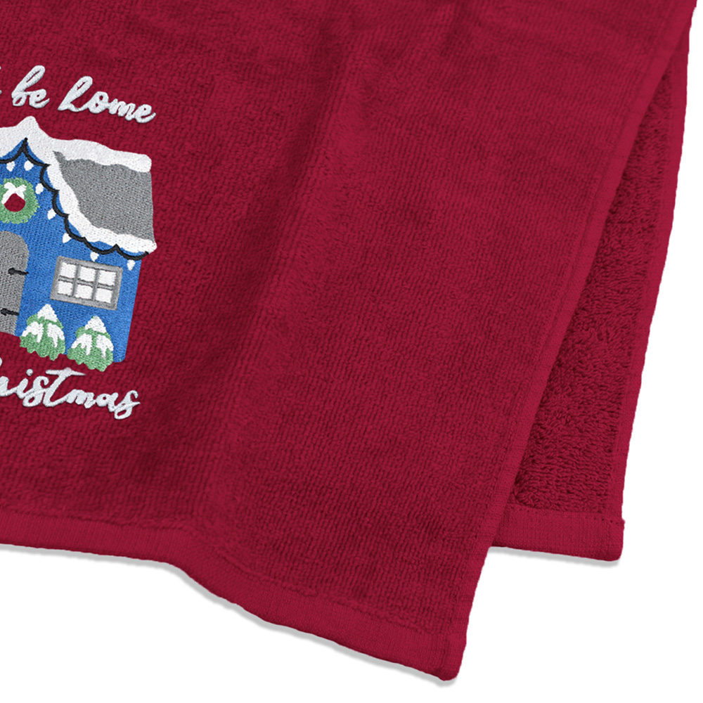 Noel Square Xmas I'll Be Home Red Hand Towel 2 Pack Image 4