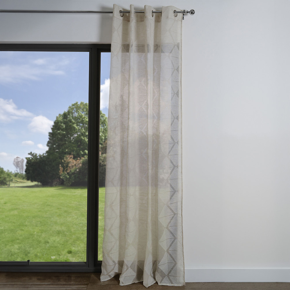 Divante Stone Trinity Geometric Eyelet Voile Curtain 140 x 240cm Image