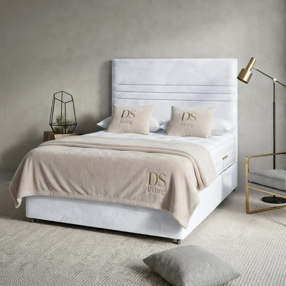 DS Living Harrington Single White Plush Divan Bed Image 5