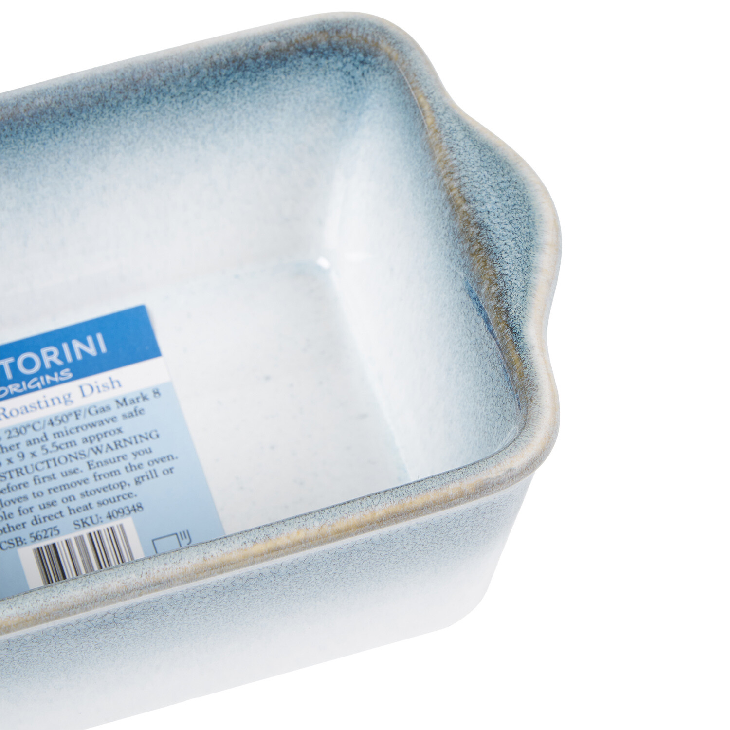 Santorini Reactive Glaze Roaster - Blue and White / Mini Image 4