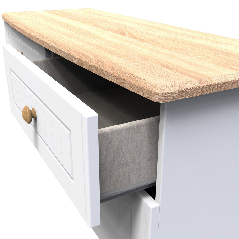 Crowndale Warwick 4 Drawer White Ash and Oak Bed Box Image 6