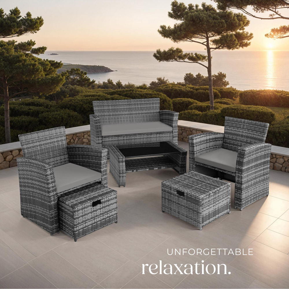 tectake Modena 4 Seater Grey Garden Furniture Set Image 3