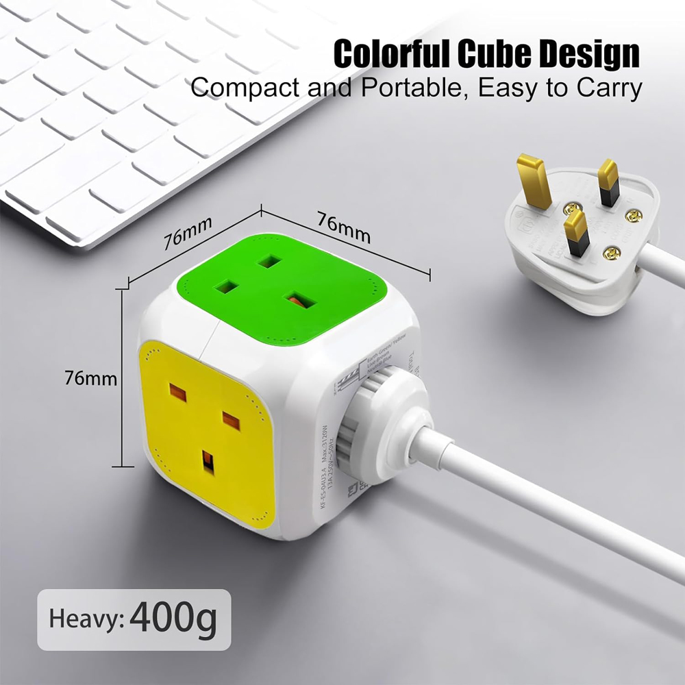 ExtraStar Rubik 4 Gang Cube Extension Lead 1.5m Image 5