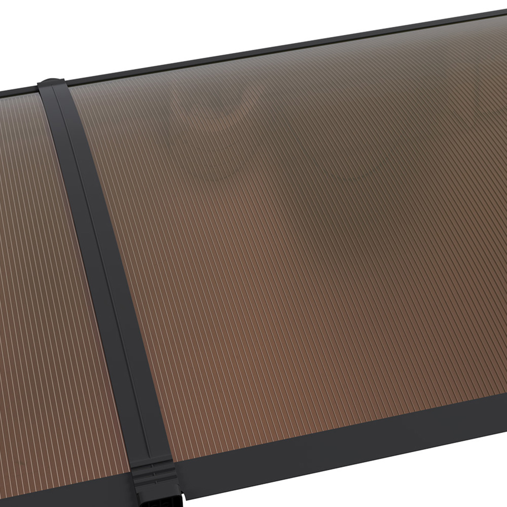 Living and Home Dark Brown Curved Door and Window Canopy 1.9 x 1m Image 3