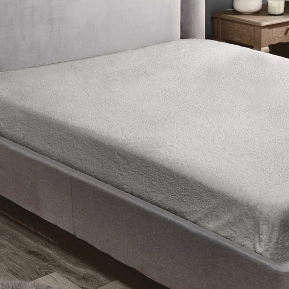Rapport Home Teddy Single Silver Fitted Bed Sheet Image 3