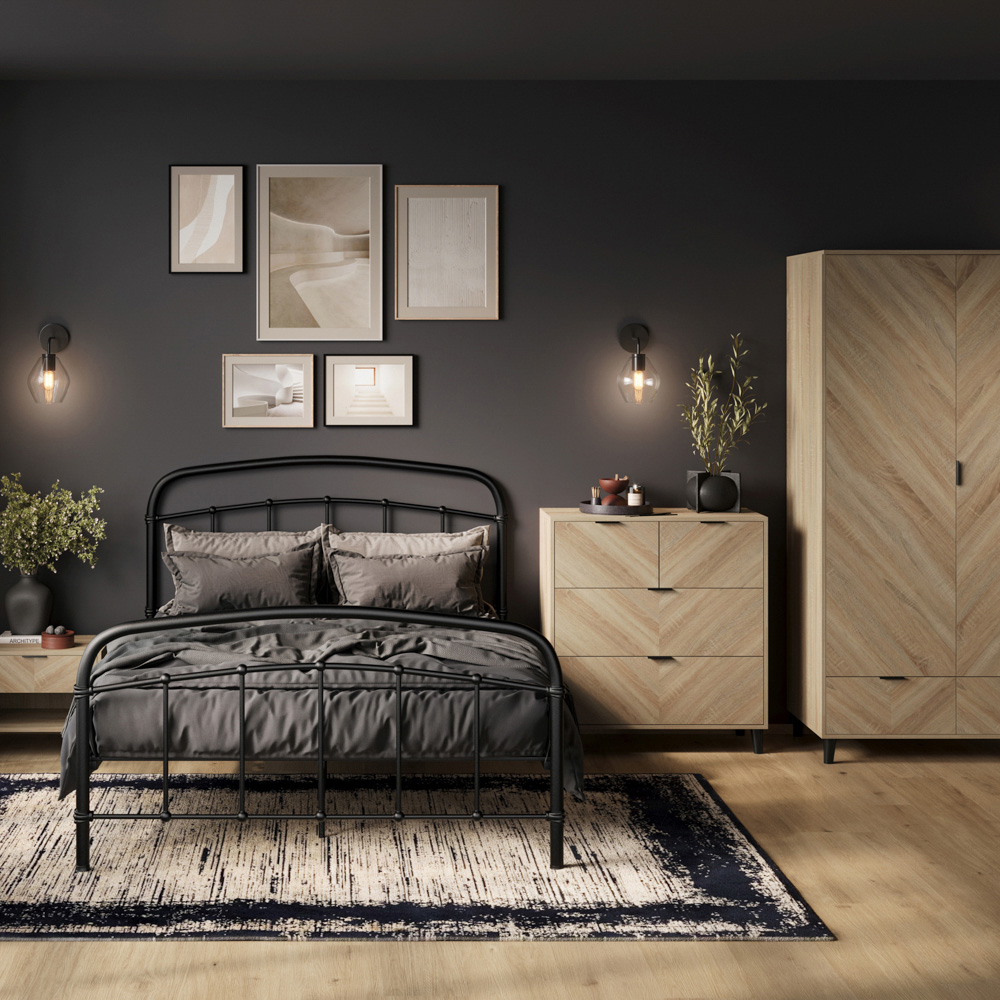 Stockholm Chevron 4 Drawer Sonoma Oak Chest of Drawers Image 2