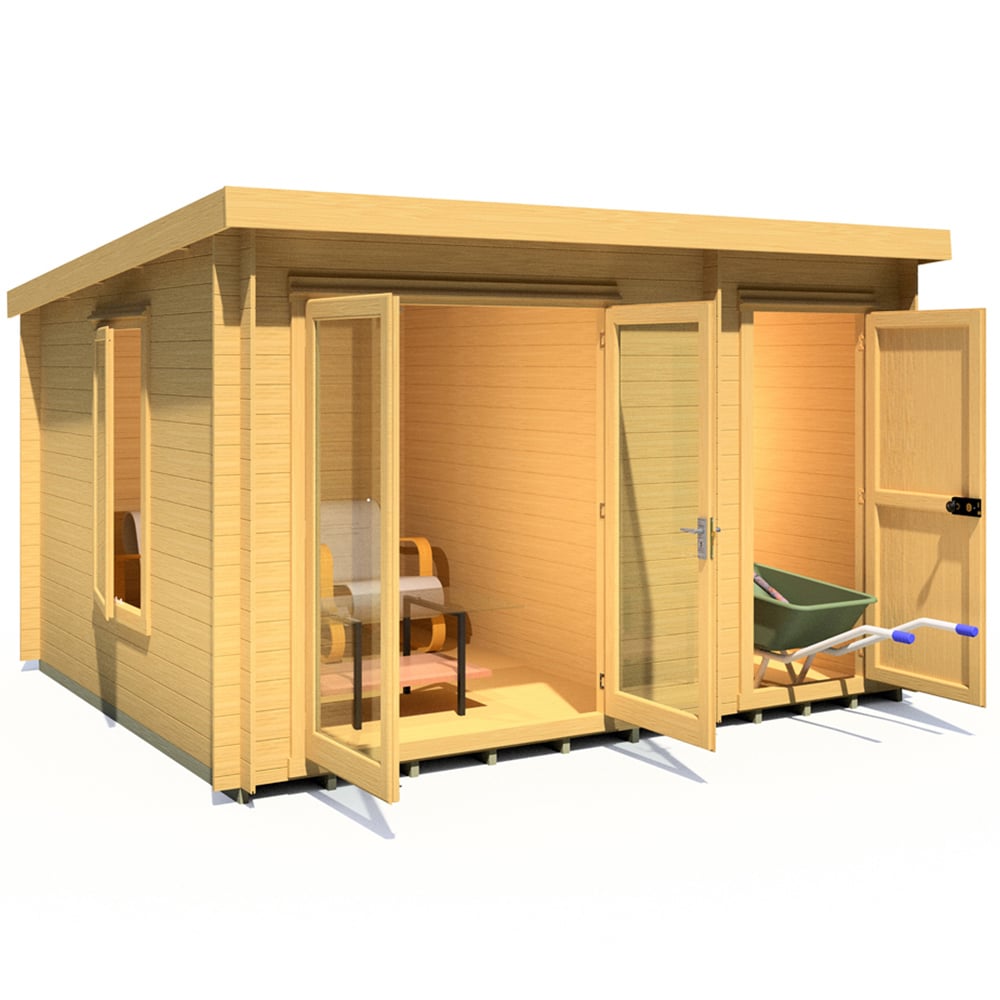 Shire Elm 10 x 12ft Double Door Log Cabin Image 3