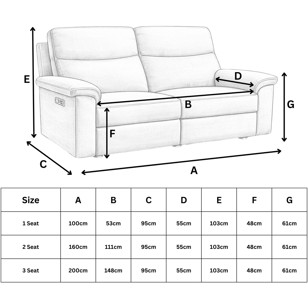 Aspire Marlowe 2 Seater Elephant Leather Power Recliner Sofa with USB Charging Image 9