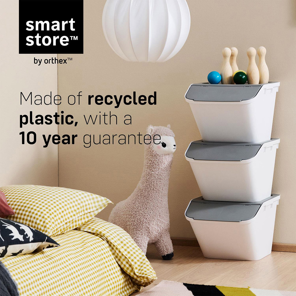 SmartStore Collect Stack-It Medium Recycling Bin with Lid 37L Image 2