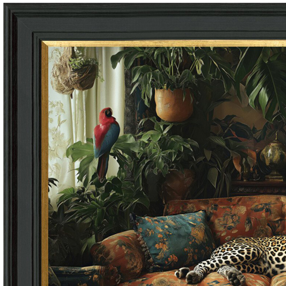 Lounging Leopard Framed Print Black Image 4