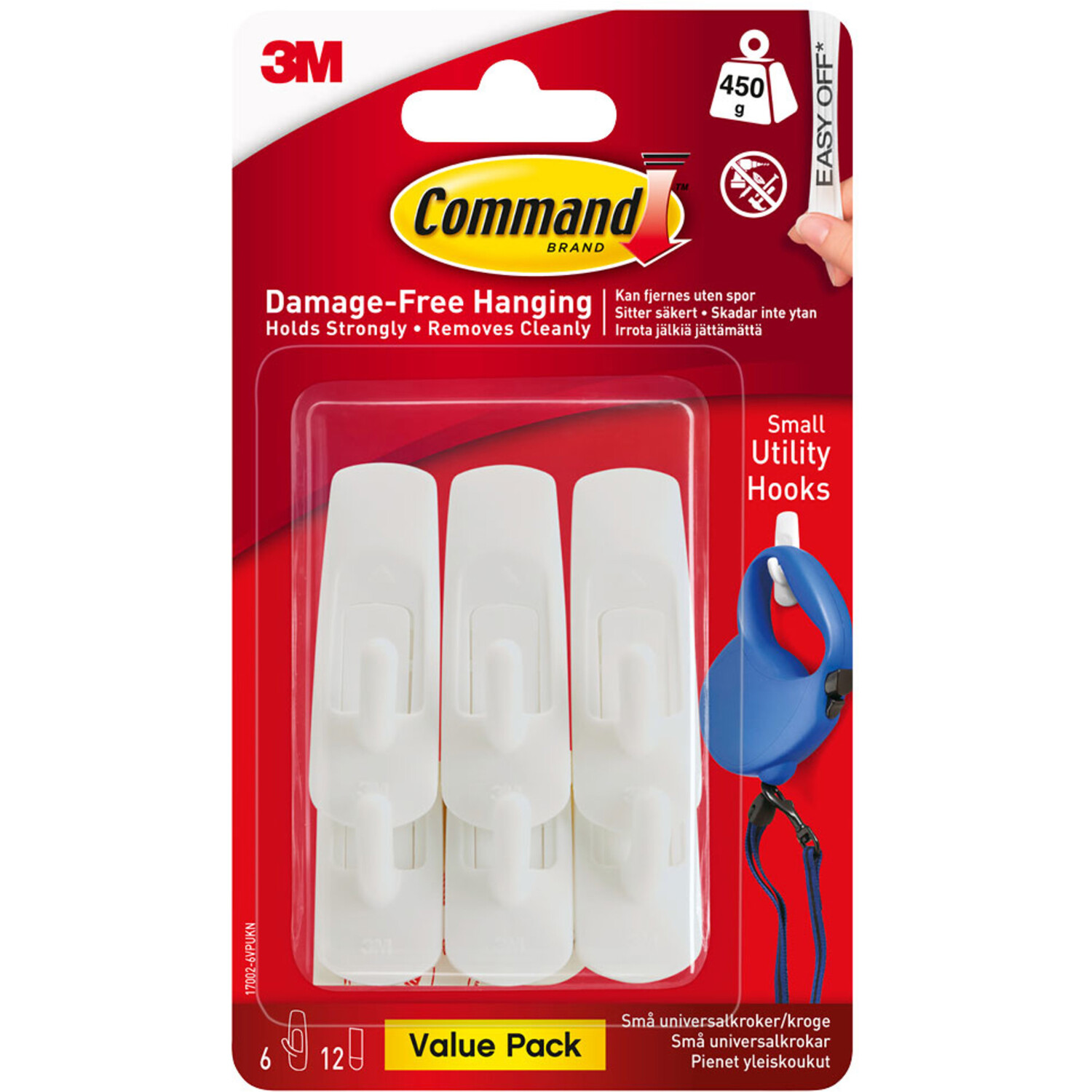 Pack of 6 Command Utility Hanging Hooks Image 4