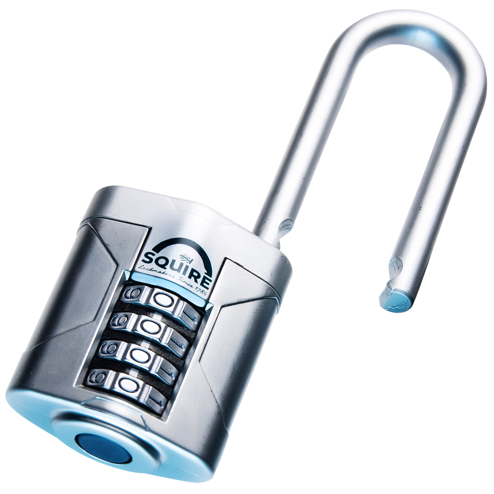 Squire 50mm 4 Wheel Extra Long Boron Shackle Combination Padlock Image 3