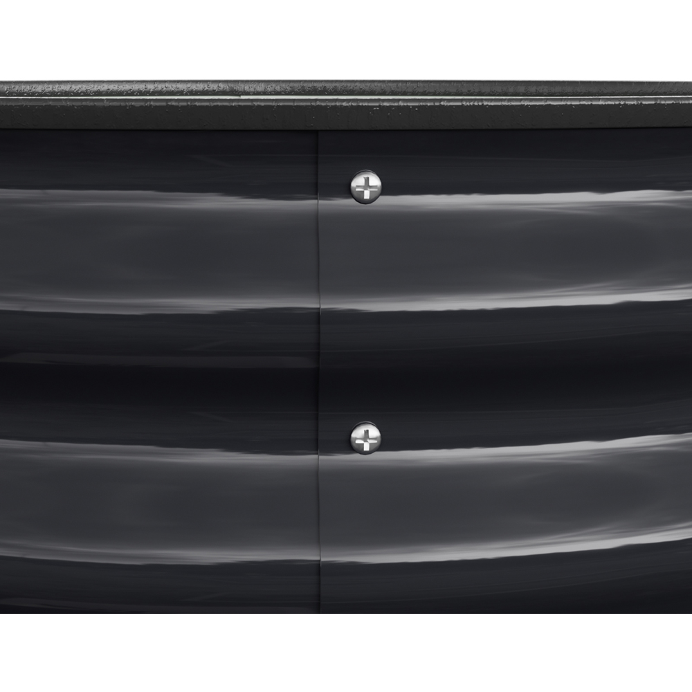 Living and Home Black Round Metal Raised Garden Bed with Open Bottom 60 x 30cm 2 Pack Image 6