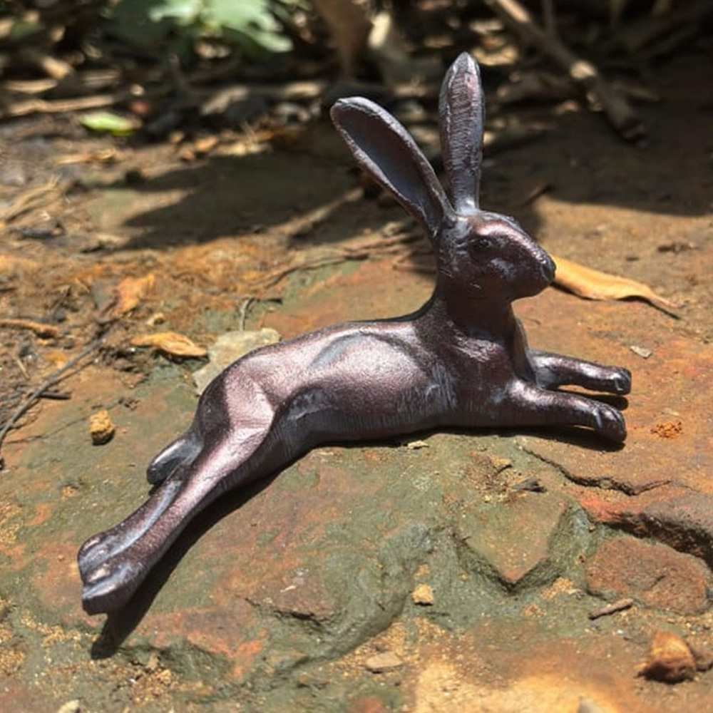 Inspirational Gifting Laying Hare Polystone Resin Garden Ornament Small Image 5