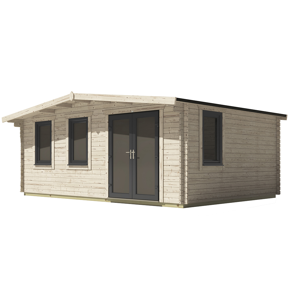Power Sheds 14 x 20ft Right Double Door Chalet Log Cabin Image 1