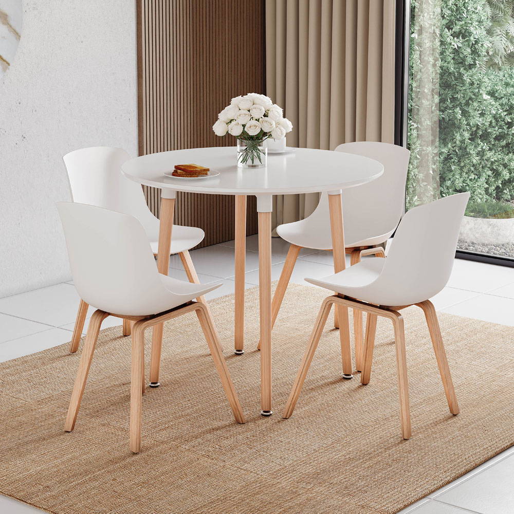 Vida Designs Batley 4 Seater Round Dining Table White Image 5