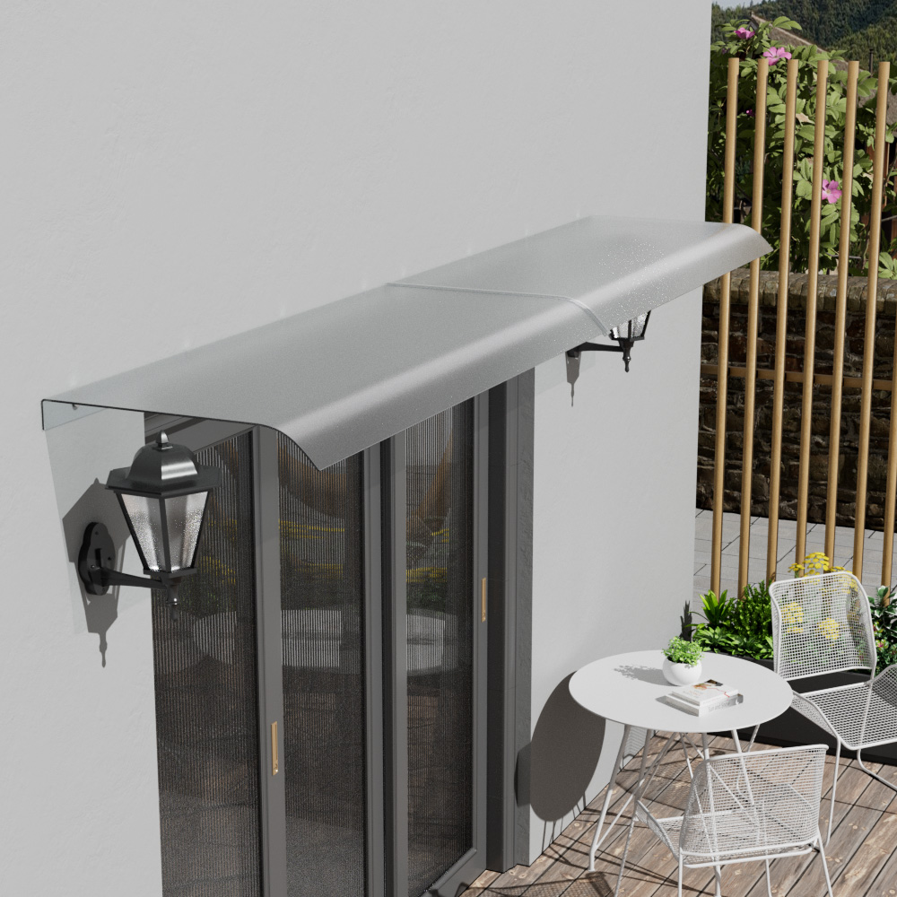 Living and Home Arched Frosted Awning Canopy 2 x 0.43m Image 6