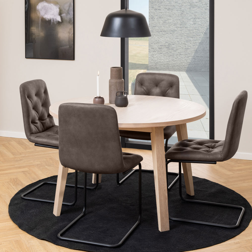 Florence A Line Smoked Oak Round Dining Table Image 7