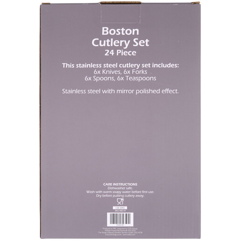 Kitchen Master 24 Piece Boston Cutlery Set Silver Image 2