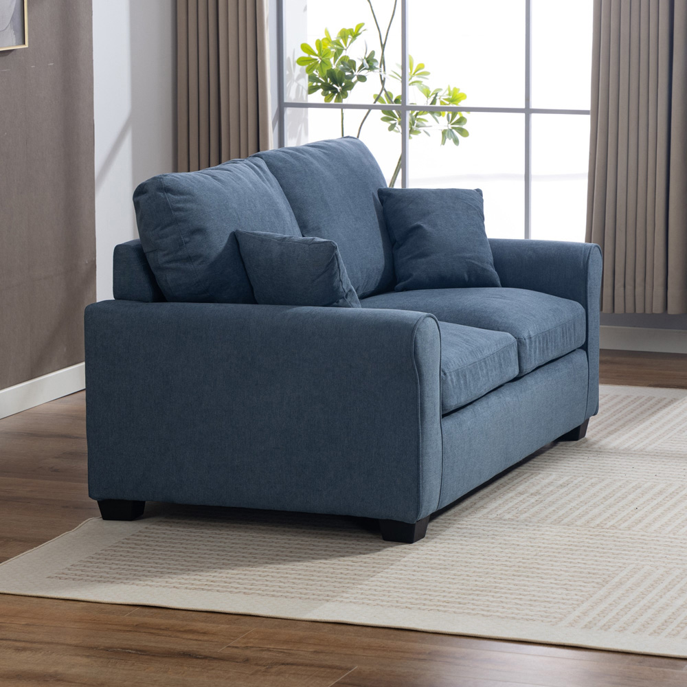 Artemis Home Lewiston 2 Seater Light Denim Fabric Sofa Bed Image 9