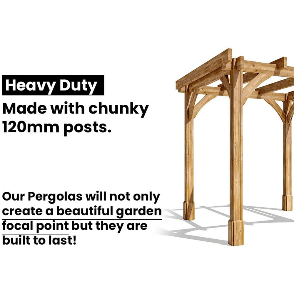 Dunster House Leviathan 6 x 3m Brown Wooden Pergola Plant Frame Image 7