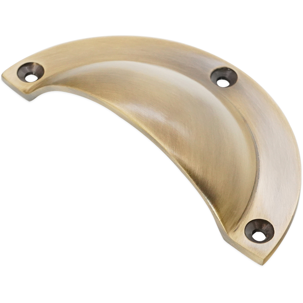 Spira Brass Crescent Antique Brass Cup Pull Drawer Handle Image 3
