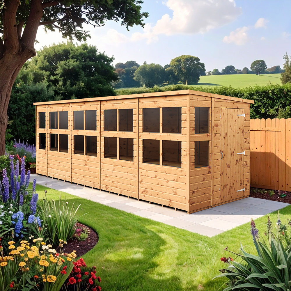Empire Sheds 18 x 6ft Tongue and Groove Pent Potting Garden Shed Image 2