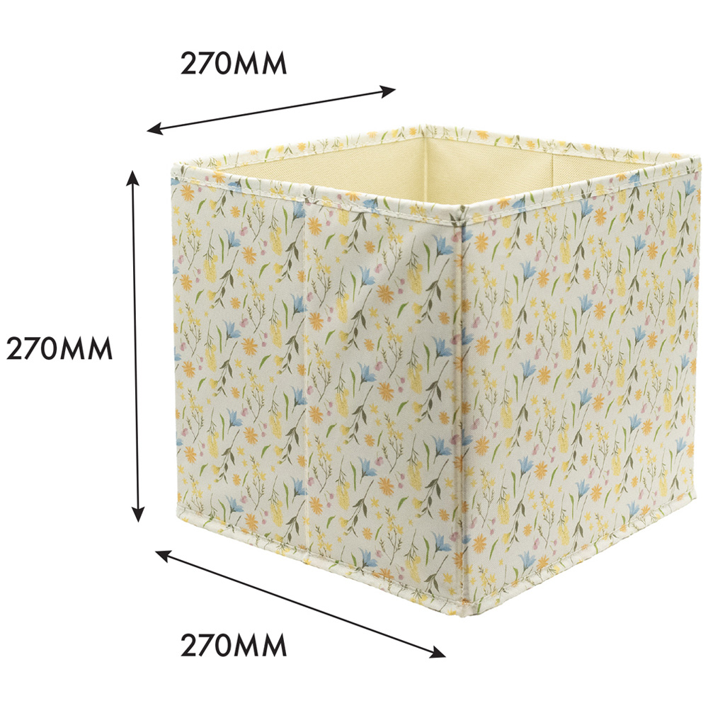 Homebase Floral Yellow Compact Cube Storage Insert 3 Pack Image 6