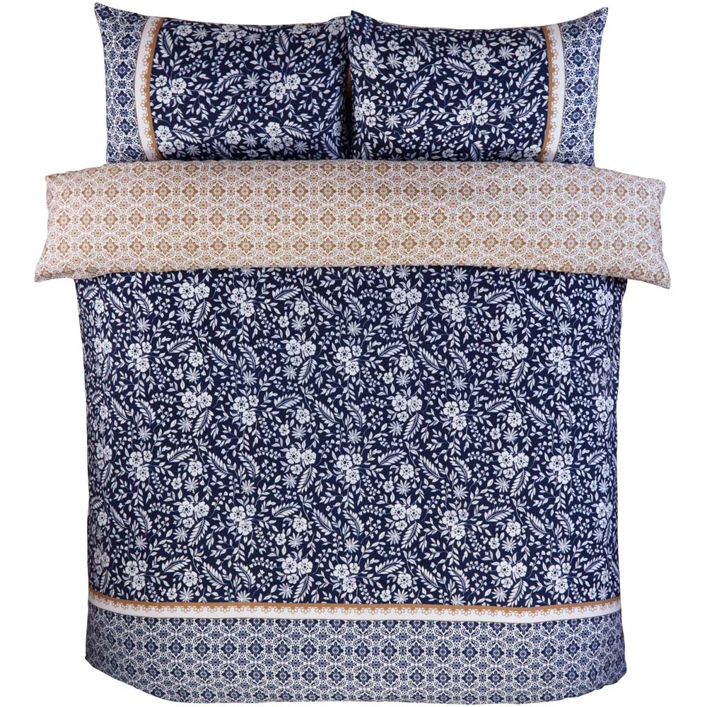Rapport Home Eleanor Single Blue Eleanor Floral Polyester Reversible Duvet Cover Set Image 2
