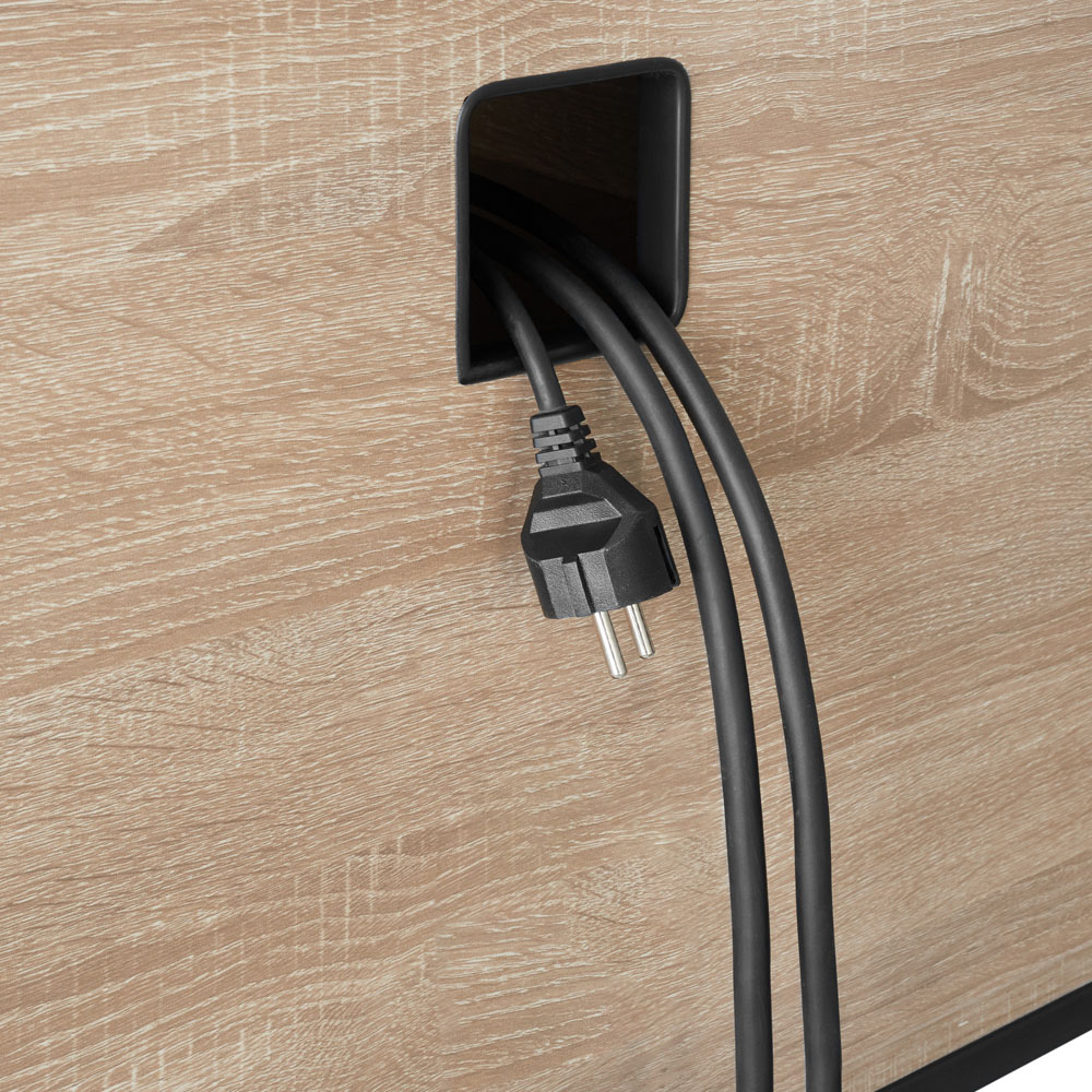 tectake Navan 4 Shelf Light Oak Sonoma Wooden TV Unit with 4 Cable Cutouts Image 6