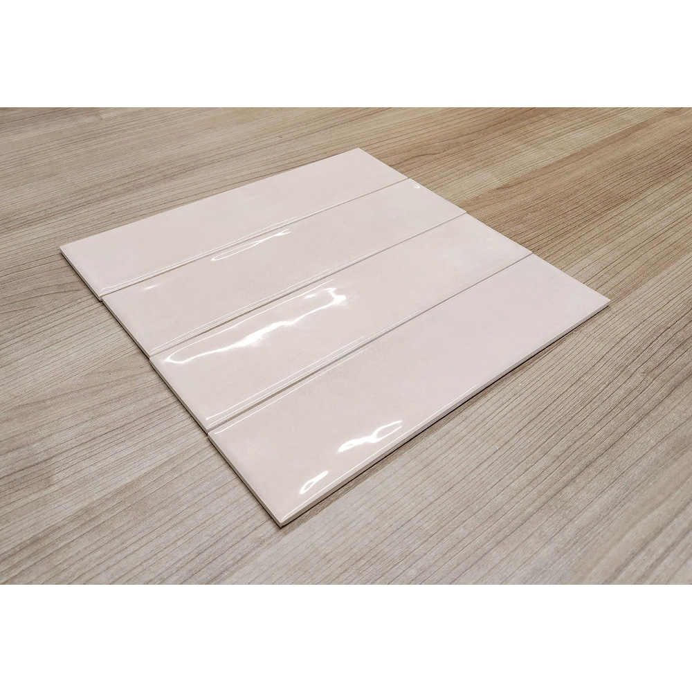 Top Ceramics Beige Gloss Flat Bumpy Metro Ceramic Wall Tile 300 x 75mm Image 4