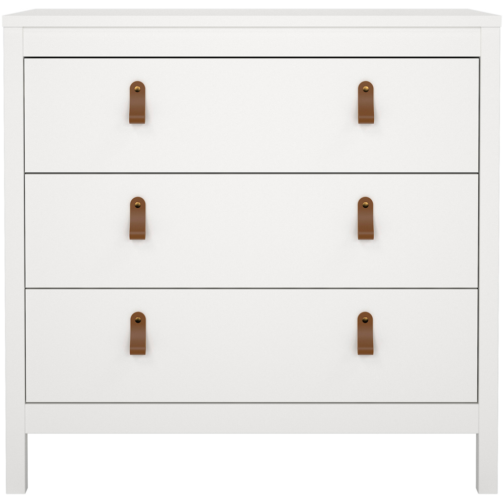 Florence Barcelona 3 Drawer White Chest of Drawers Image 3