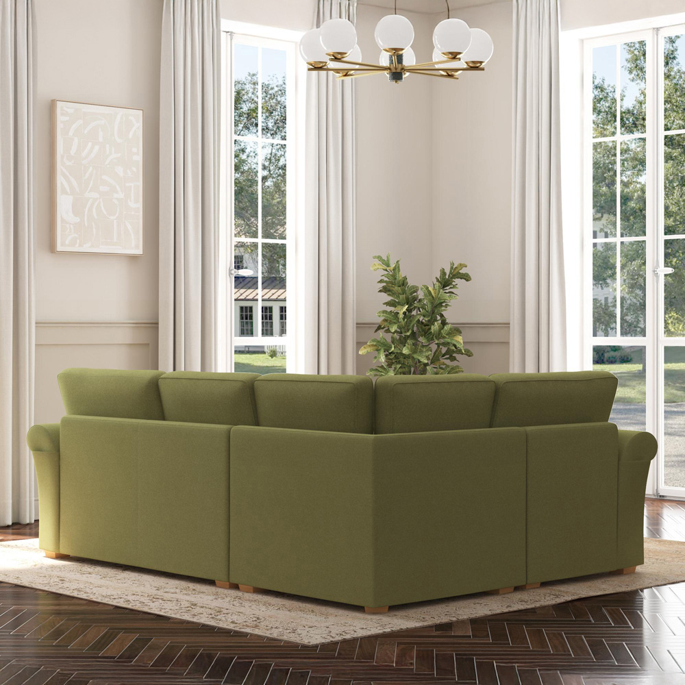 Castleacre 3 Seater Venice Olive Right Hand Fixed Back Corner Sofa Image 6