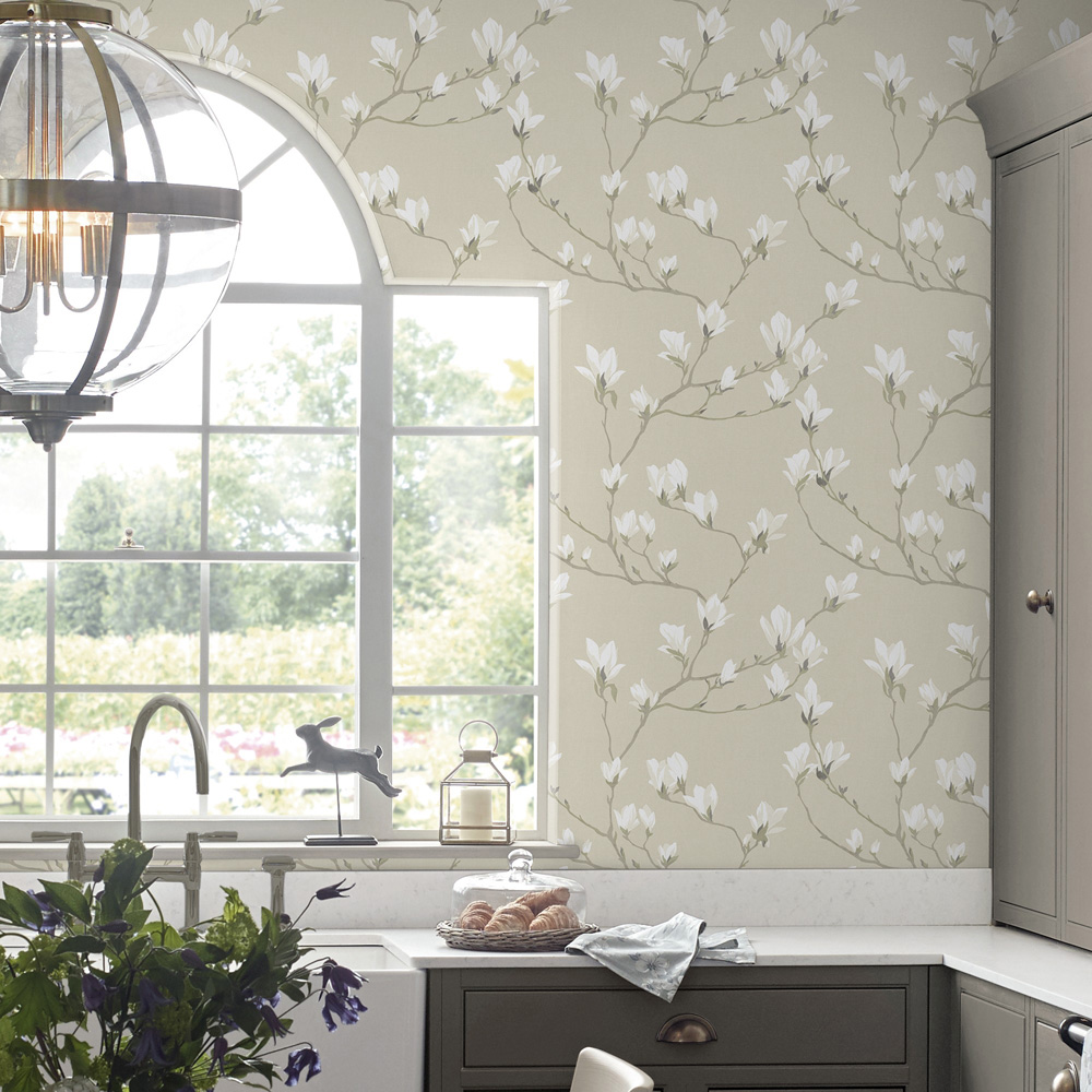 Laura Ashley Magnolia Grove Natural Wallpaper Image 3