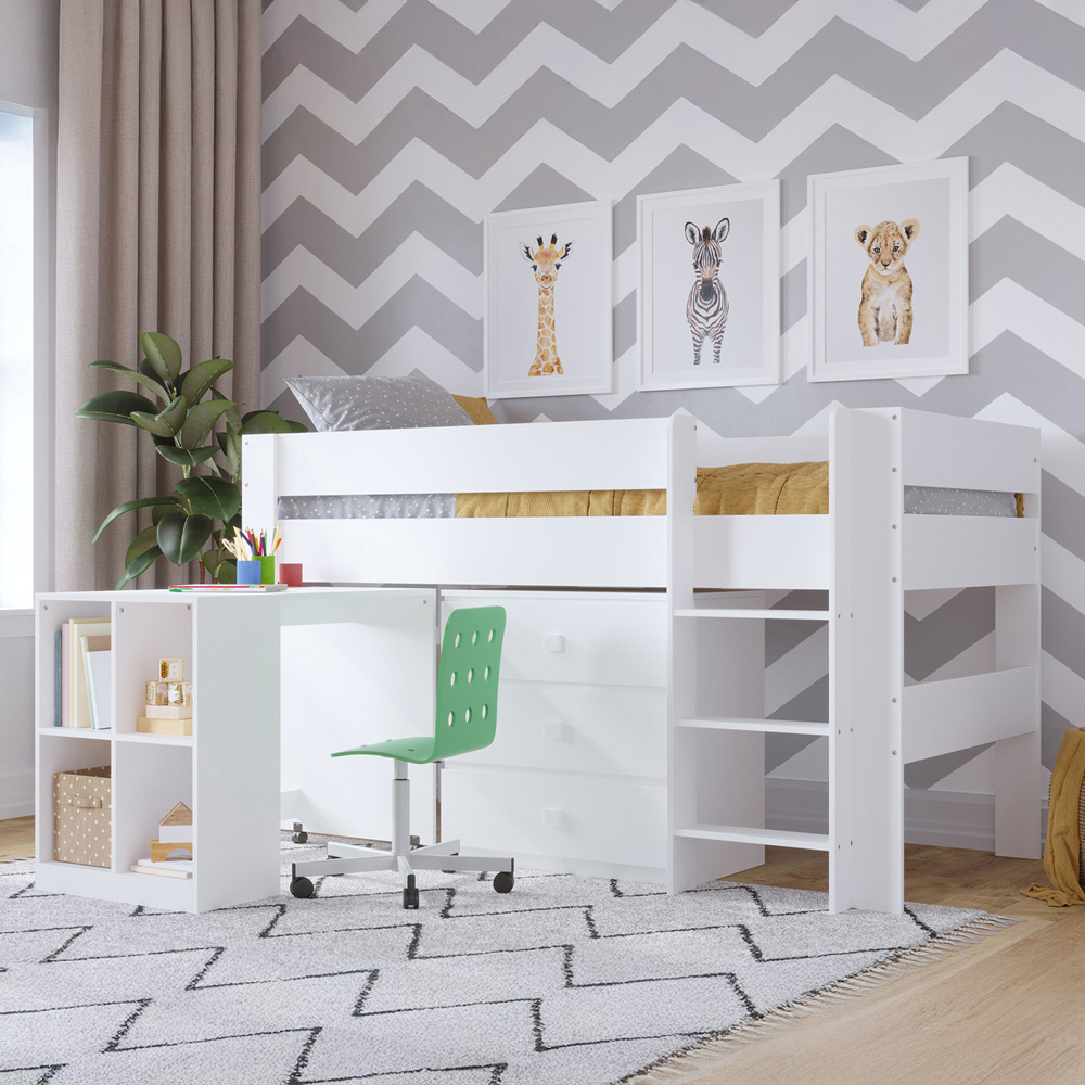 Kudl 3 Drawer White Storage Chest Image 4