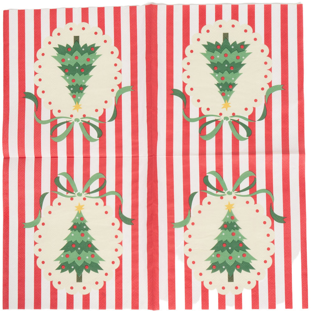 Pack of 20 Christmas Bow Paper Napkins Image 4