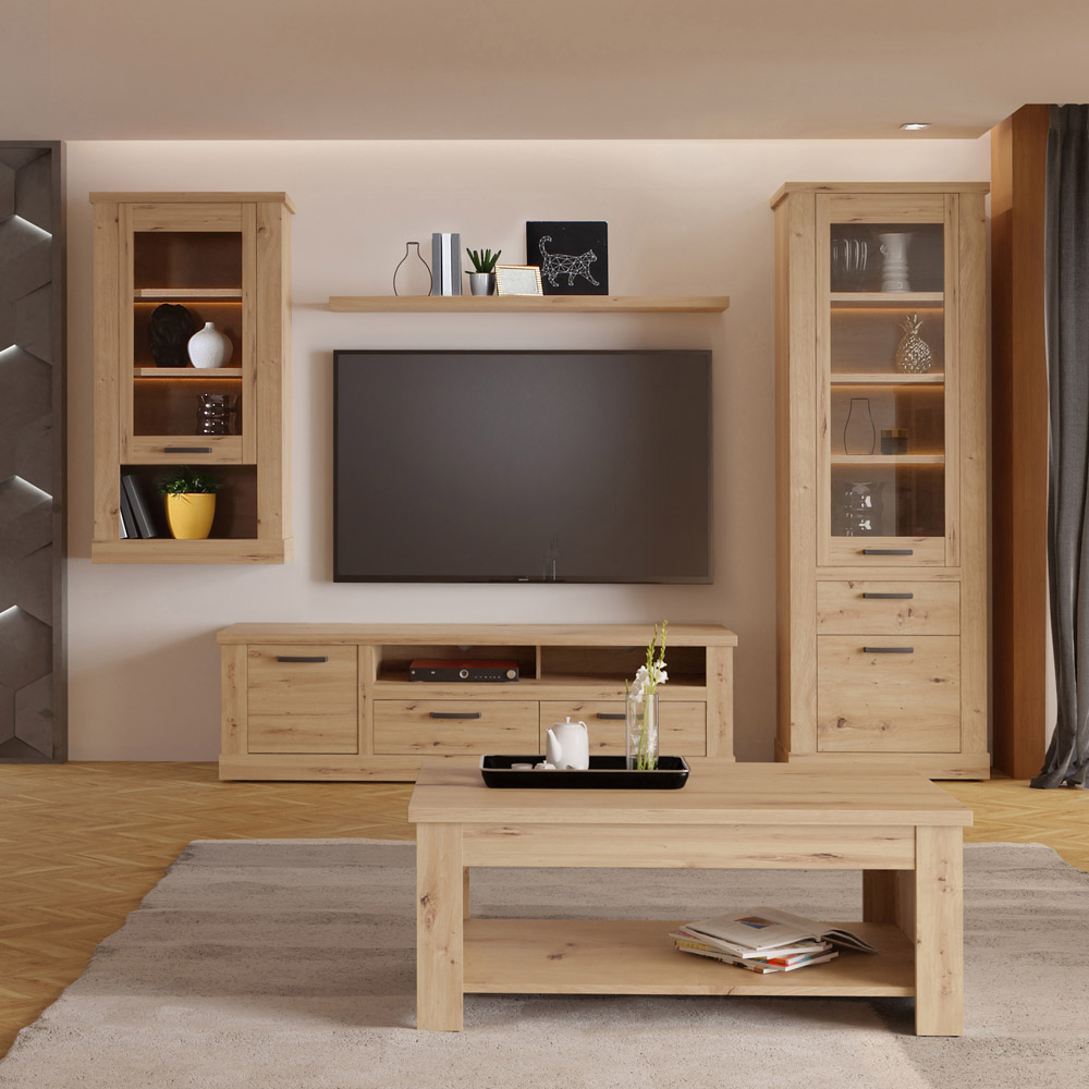 Florence Corona Single Door 2 Drawer 2 Shelf Artisan TV Unit Image 6