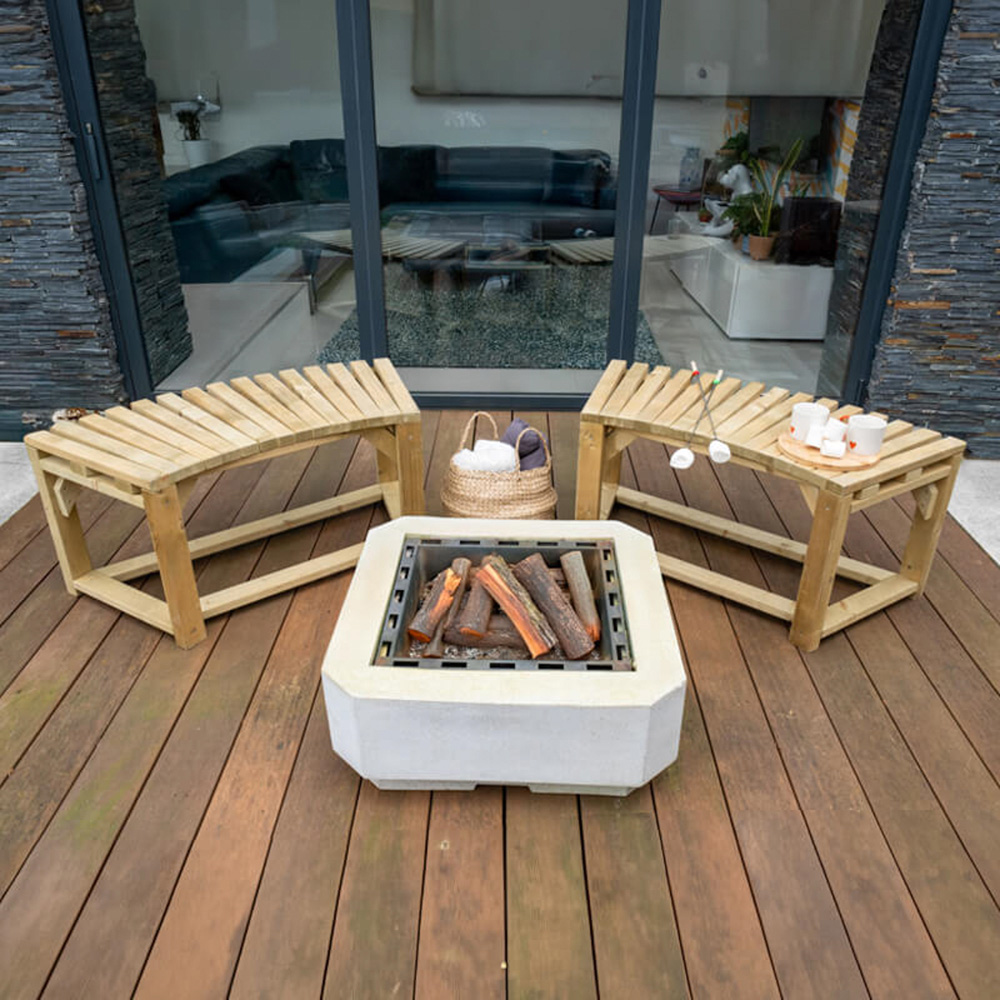Forest Garden Curved Firepit Bench 2 Pack Image 8