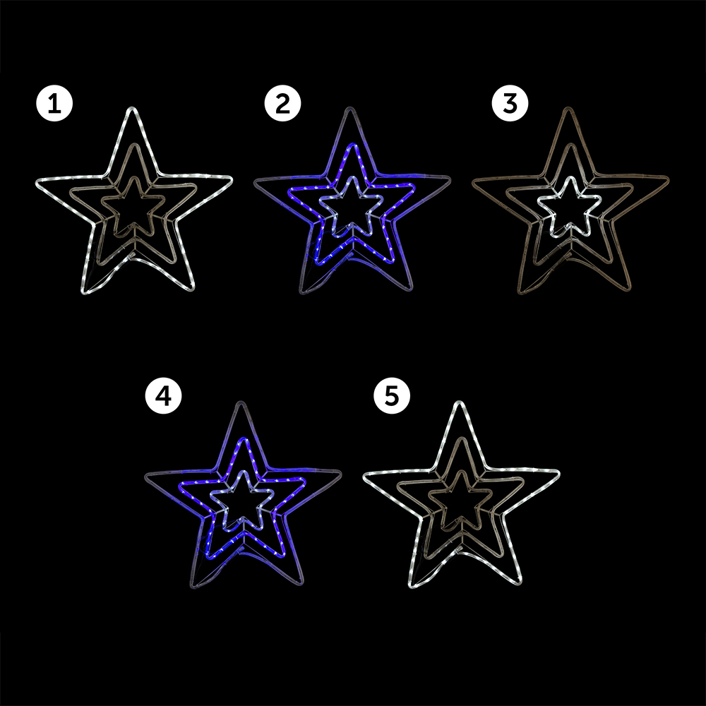 The Christmas Workshop 5m Blue and White LED Star String Light Image 4
