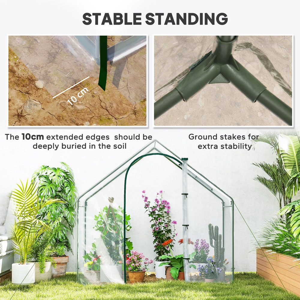 Outsunny Clear 5.9 x 3.4ft Walk In Greenhouse Image 5