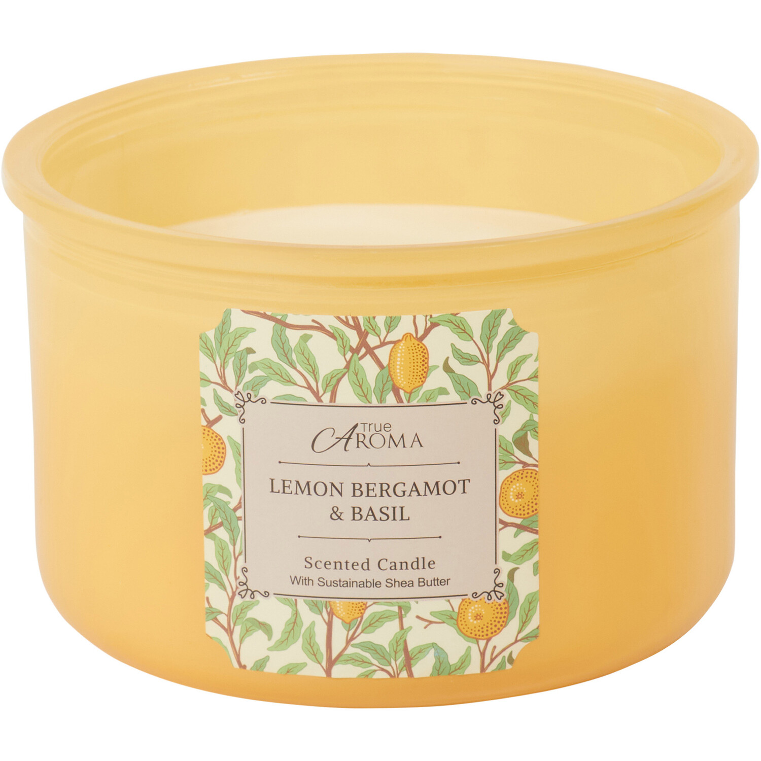 Lemon Bergamot & Basil Candle - Yellow Image 2