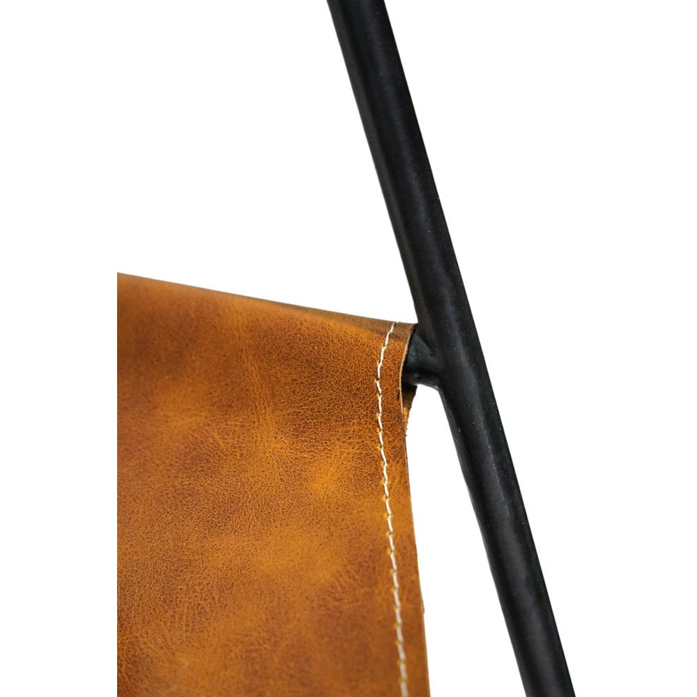 Ivyline Contemporary Black Hanging Leather Kindling Holder Image 4
