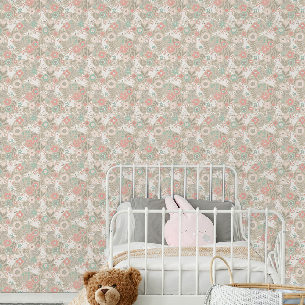 Hoopla Walls Peekaboo Bouncing Bunnies Dolly Mixtures Wallpaper Image 2
