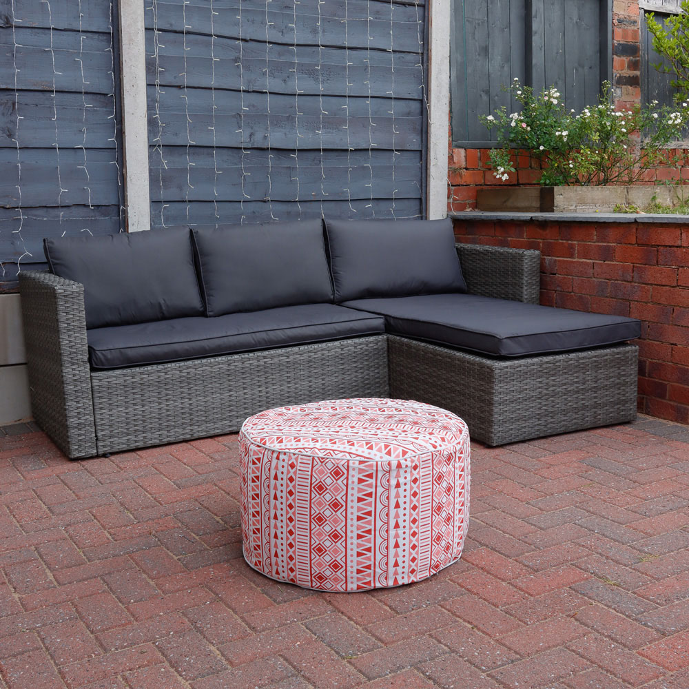 Streetwize Red Morocco Outdoor Pouf Ottoman Image 4